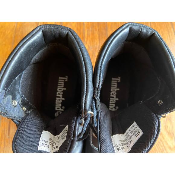 TIMBERLAND Wedge Square Toe Black Ankle Boots sz 5.5 - Picture 5 of 11